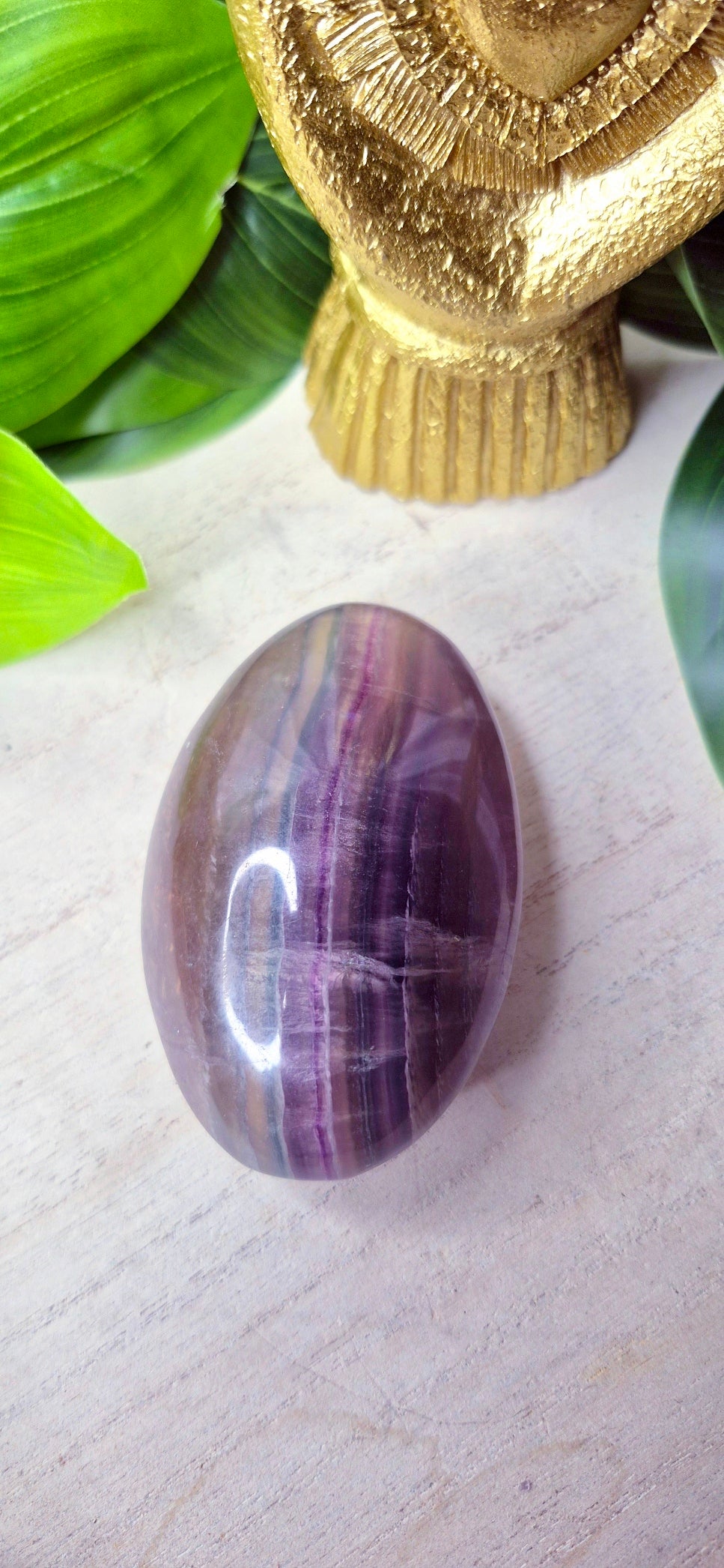 Large Rainbow Fluorite Palm Stone