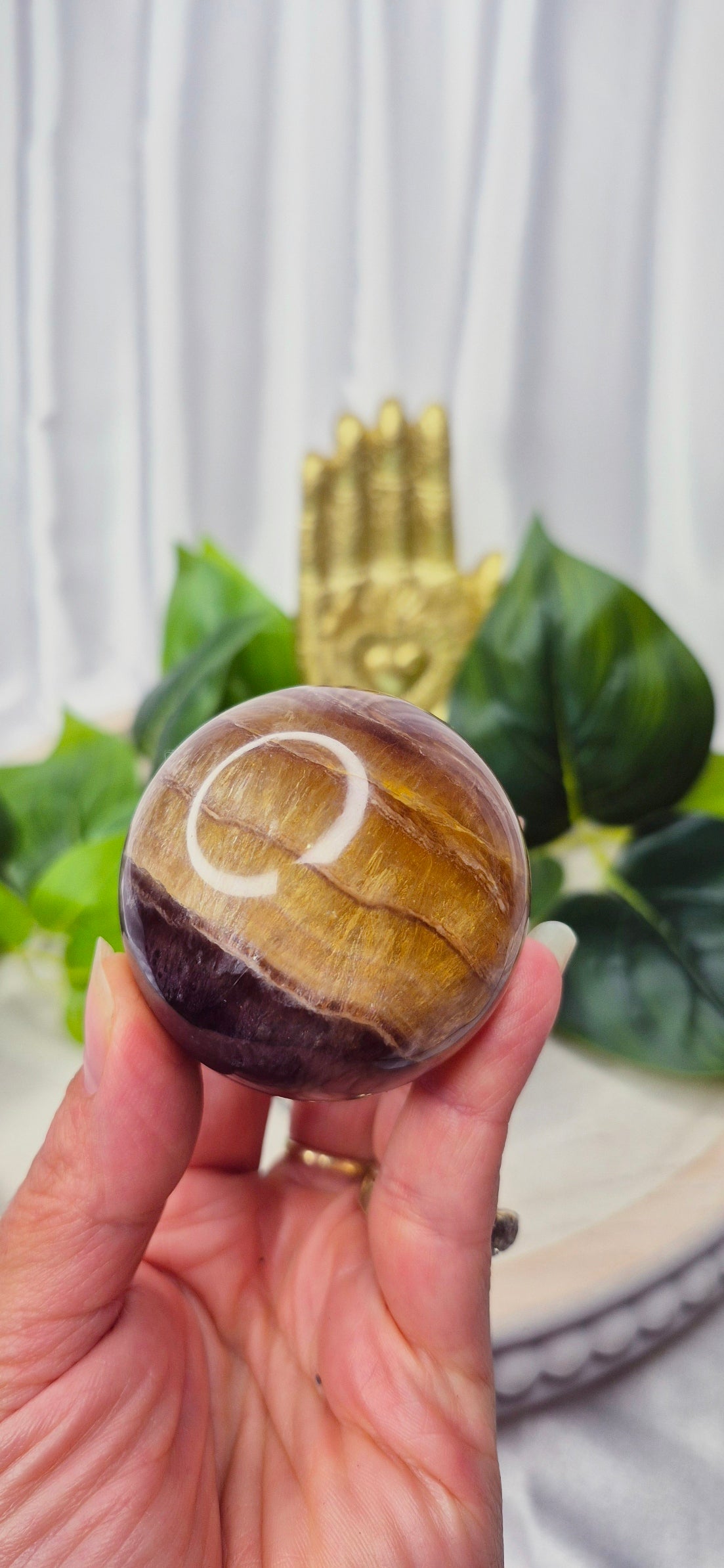 Yellow Fluorite Polished Sphere #B