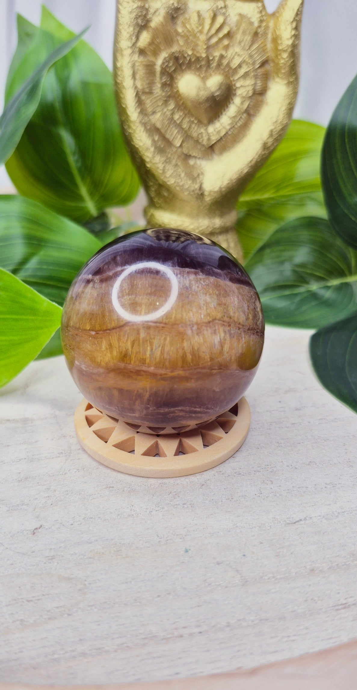 Yellow Fluorite Polished Sphere #B