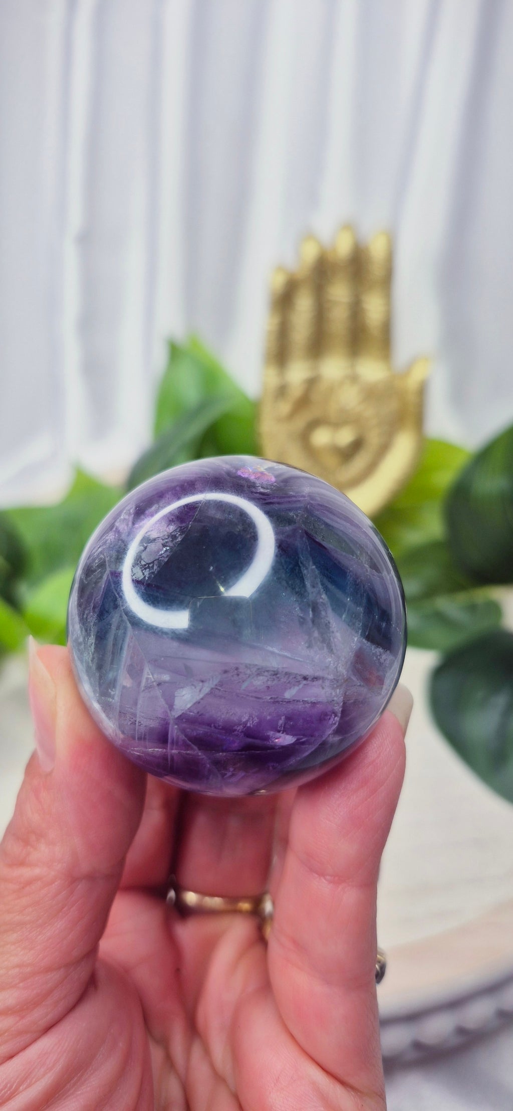 Rainbow Fluorite Polished Sphere #C