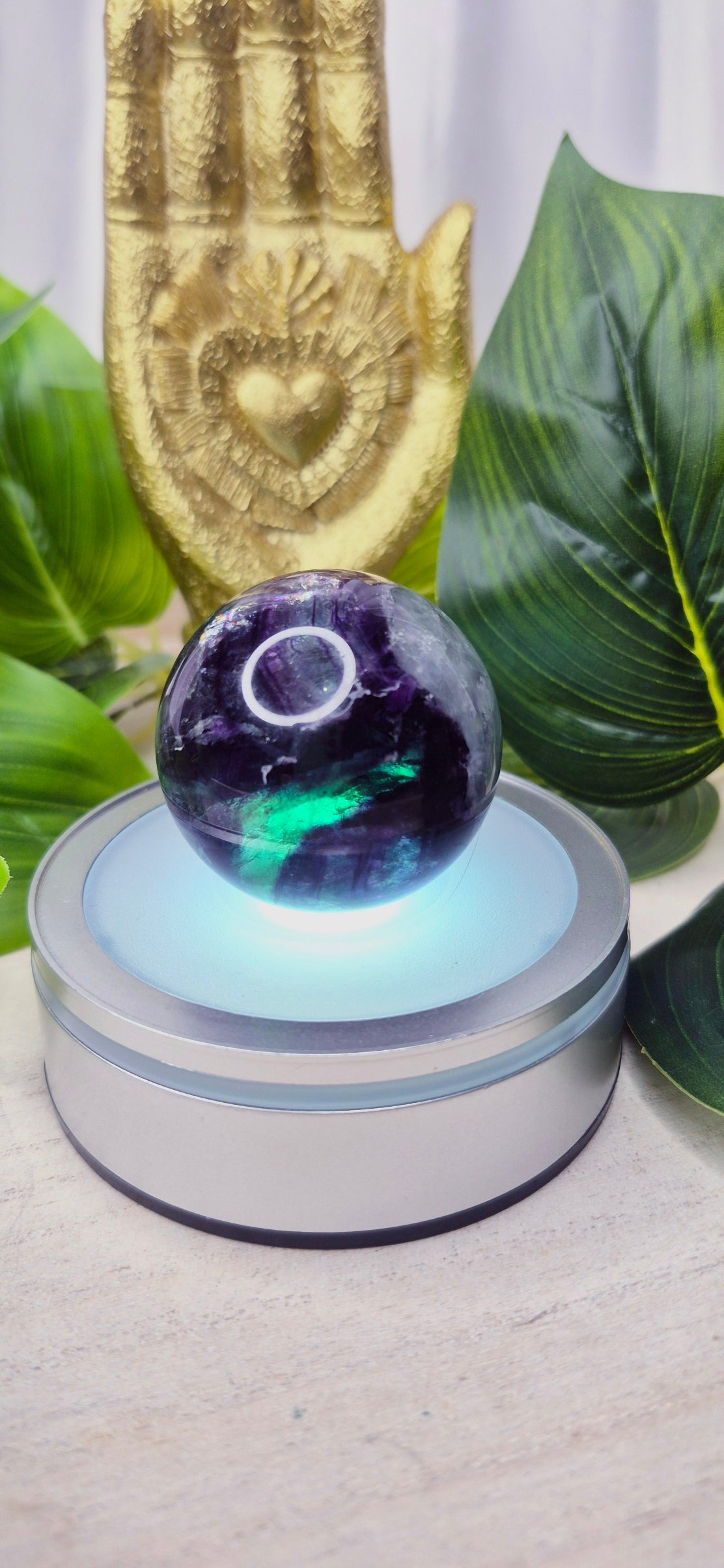 Rainbow Fluorite Polished Sphere #D