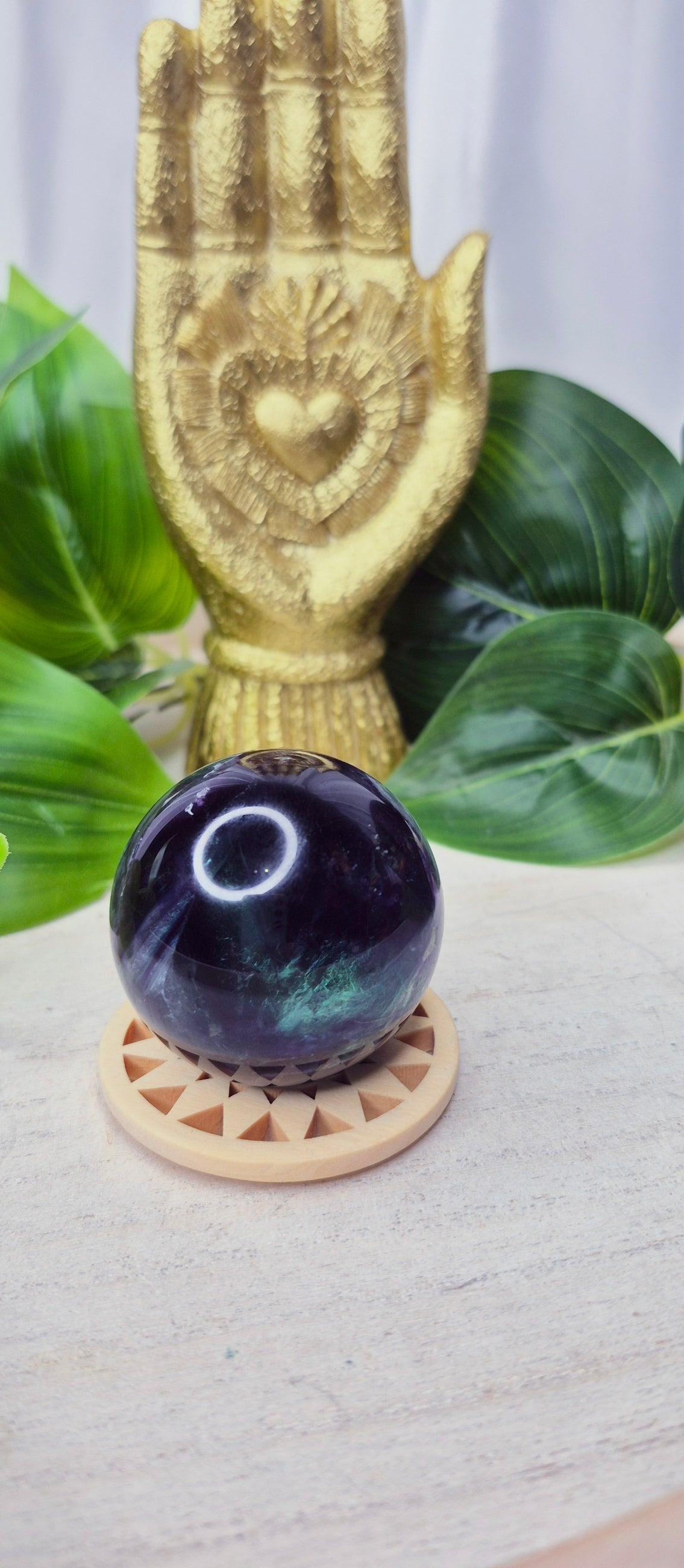 Rainbow Fluorite Polished Sphere #D