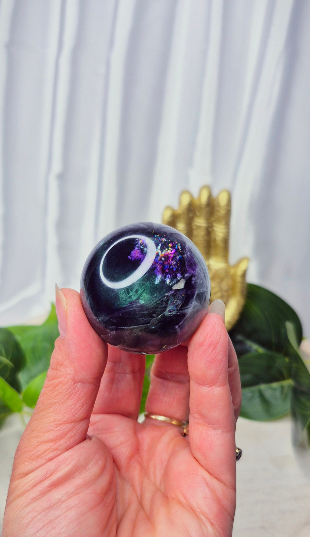 Rainbow Fluorite Polished Sphere #D