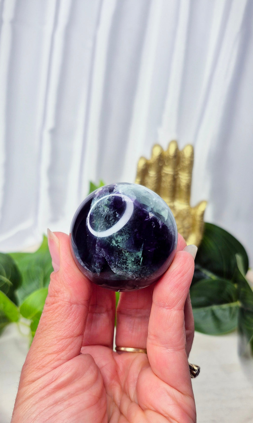 Rainbow Fluorite Polished Sphere #D