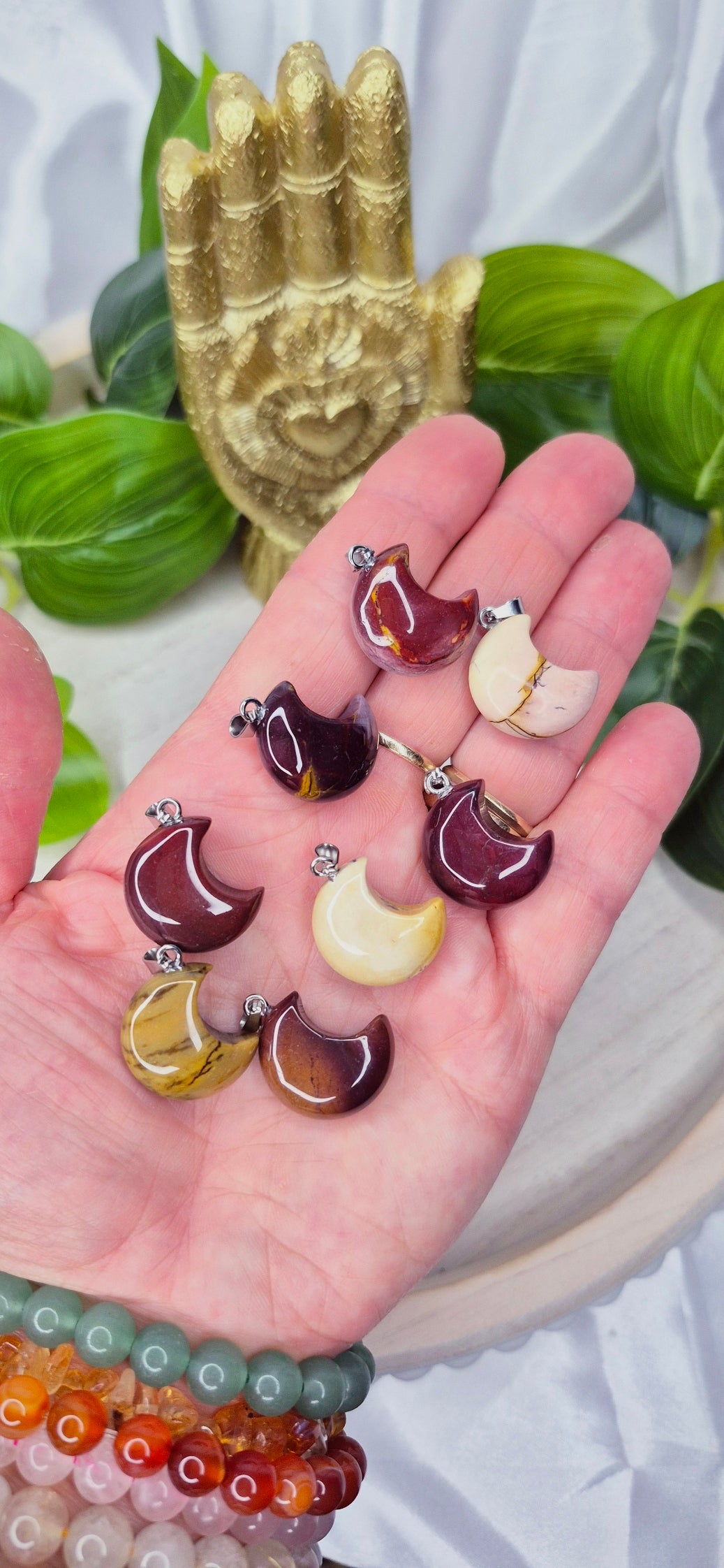 Mookaite Moon Carving Pendant