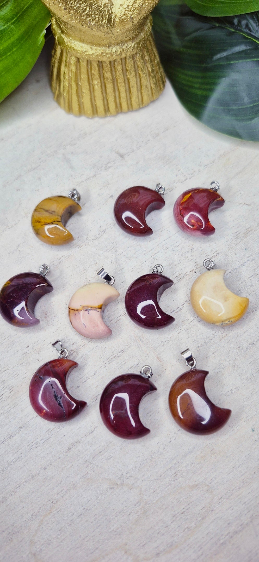 Mookaite Moon Carving Pendant