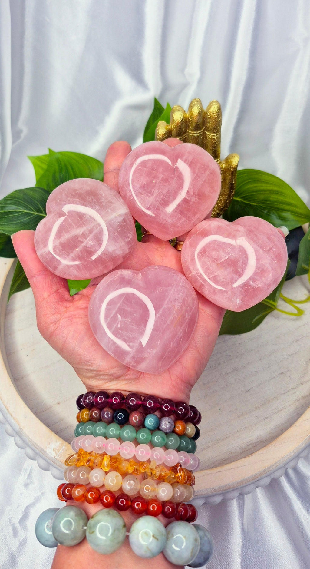 A-Grade Rose Quartz Heart Carving