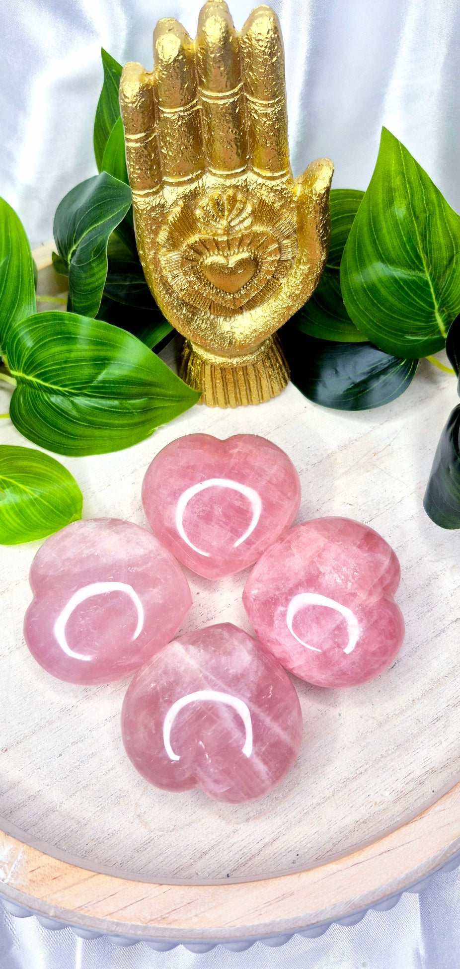A-Grade Rose Quartz Heart Carving