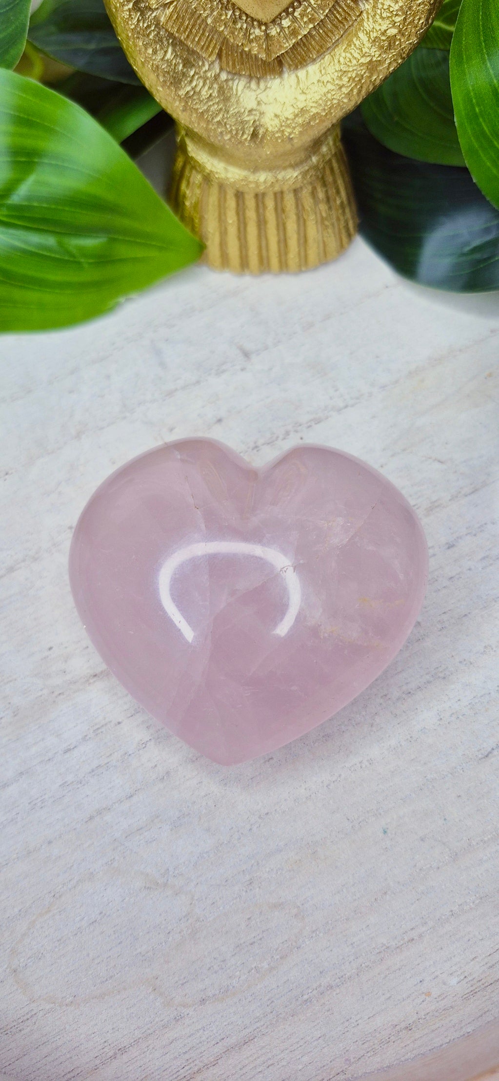 Rose Quartz Puffy Heart  #B