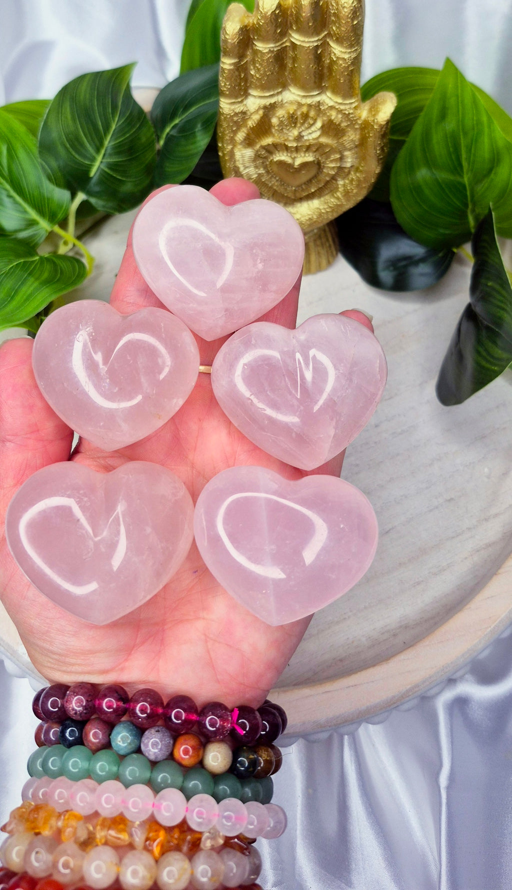 Rose Quartz Midi Hearts