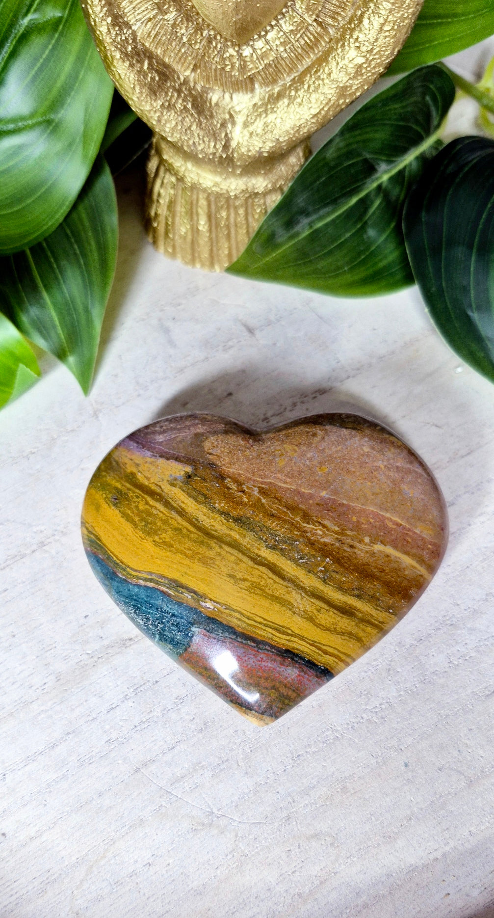 Ocean Jasper Heart Carving (Large)