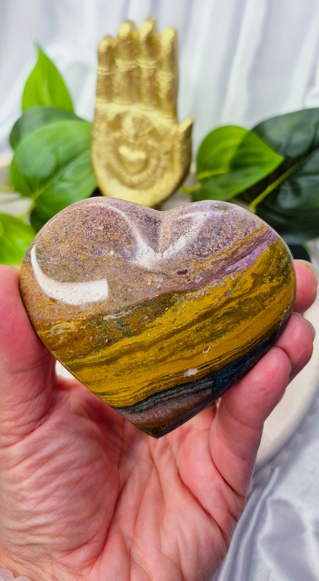 Ocean Jasper Heart Carving (Large)