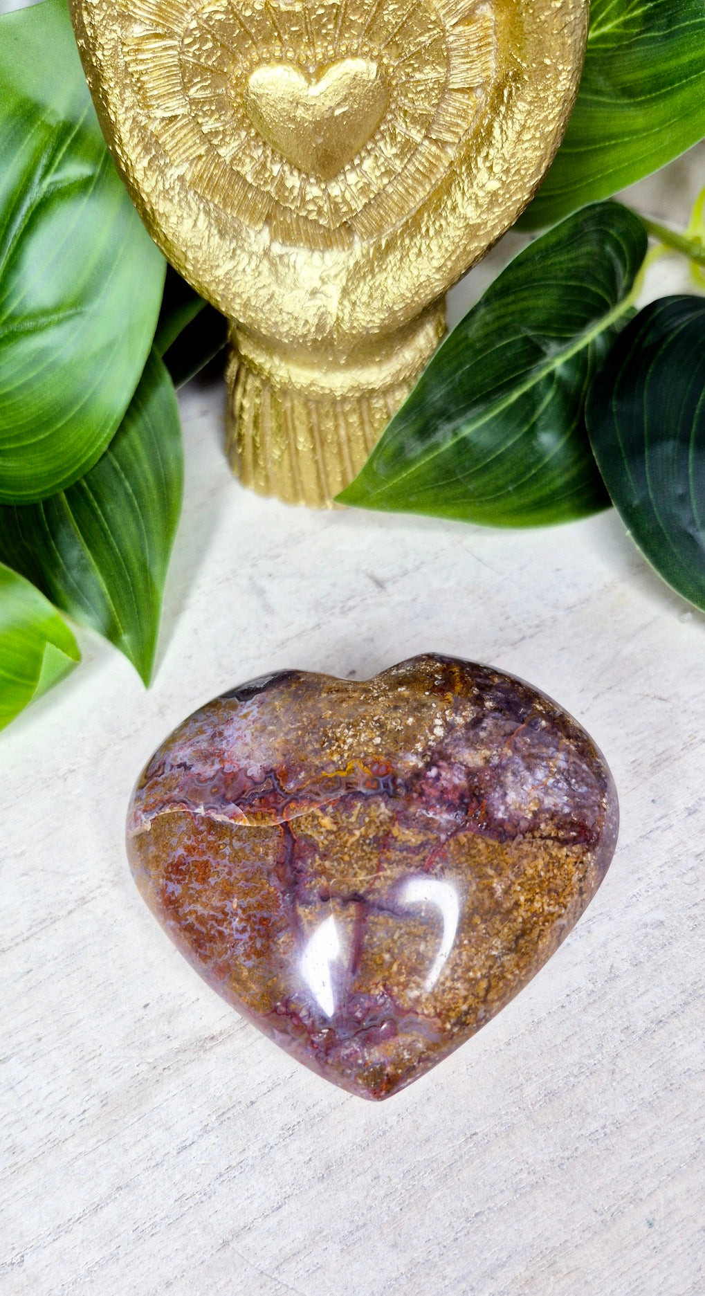 Ocean Jasper Heart Carving  (Medium)