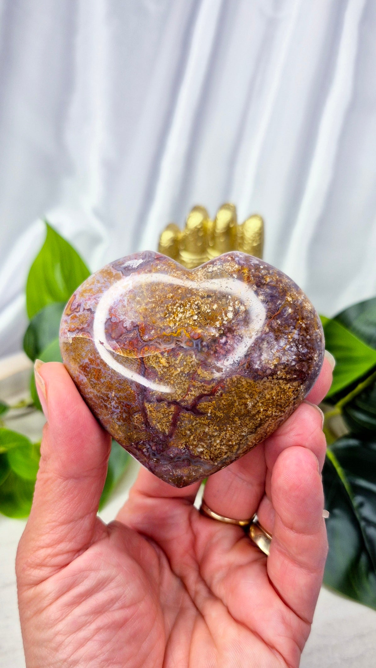 Ocean Jasper Heart Carving  (Medium)