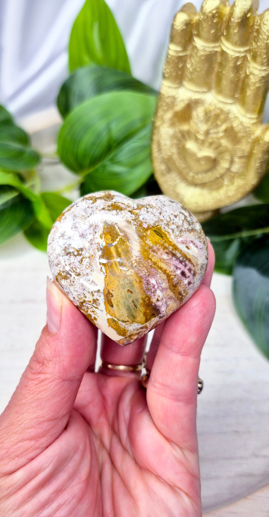 Ocean Jasper Heart Carving (Small)