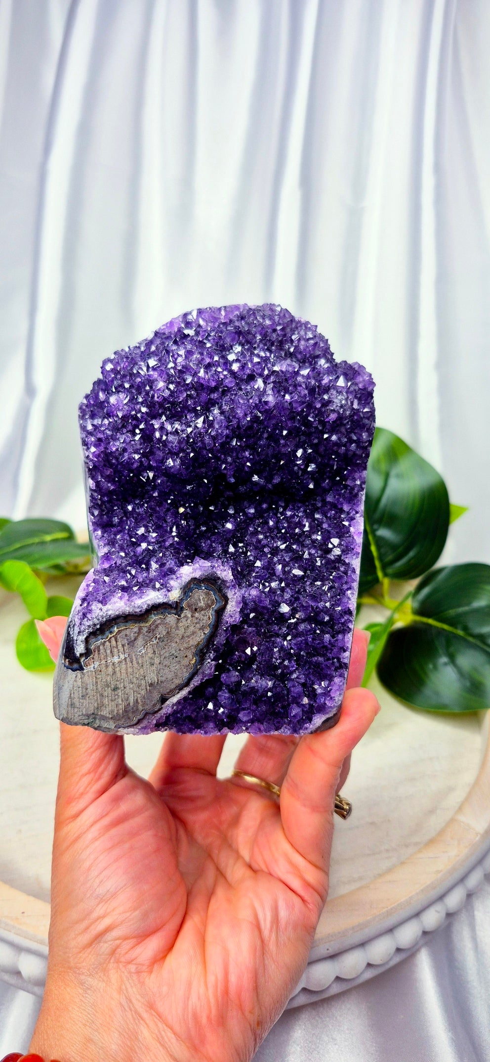 A Grade Amethyst Cut Base Free Form