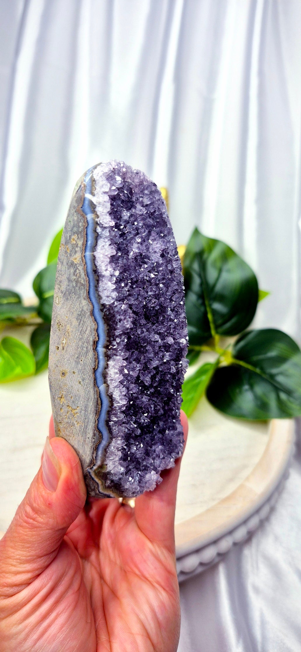 Sugar Druzy Amethyst Cut Base Free form