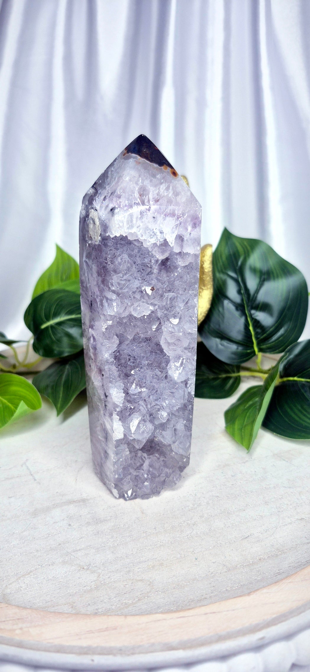 Amethyst x Quartz Druzy Tower