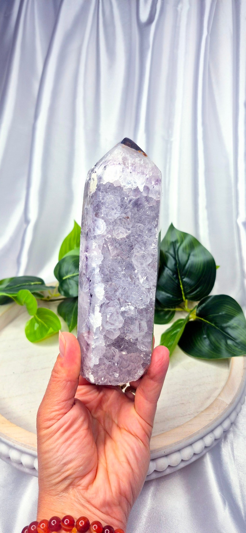 Amethyst x Quartz Druzy Tower