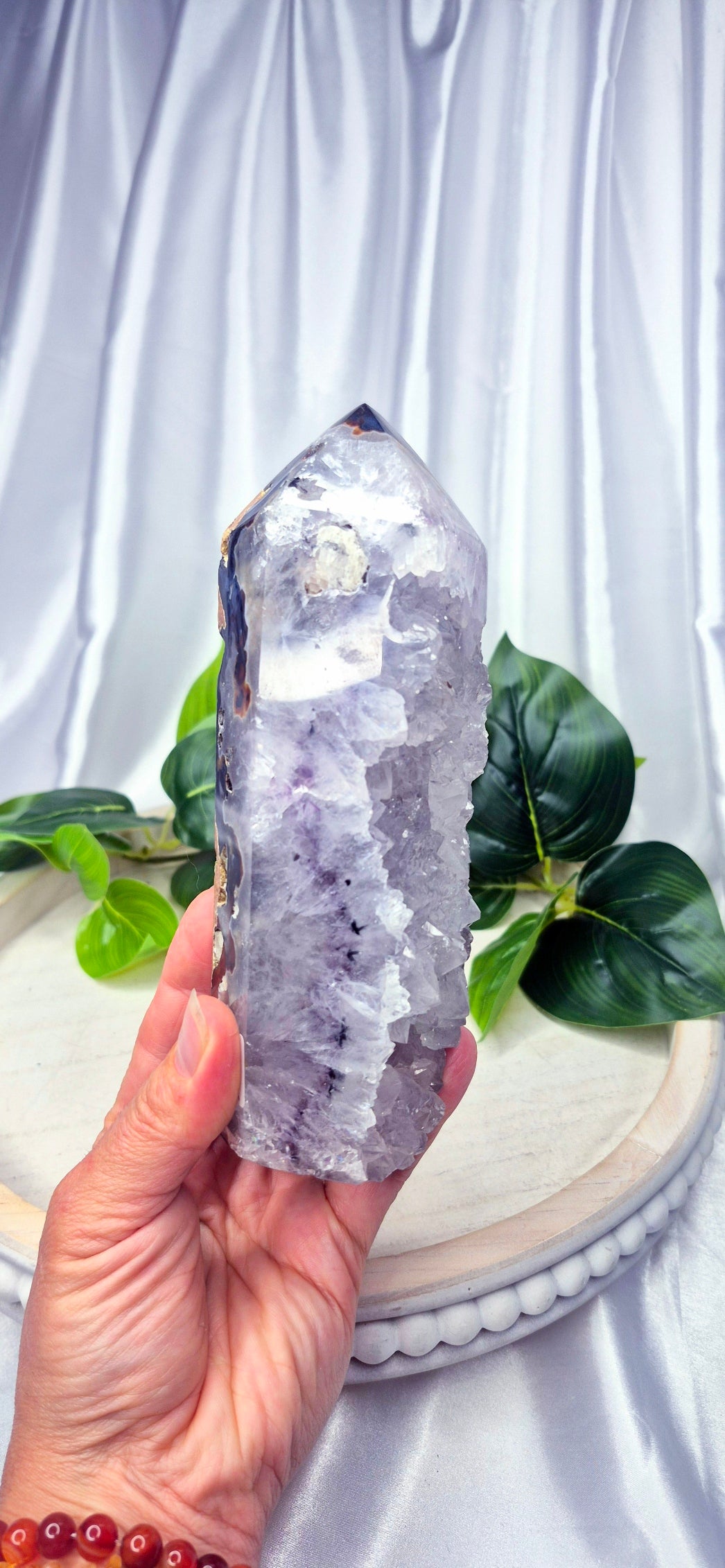 Amethyst x Quartz Druzy Tower