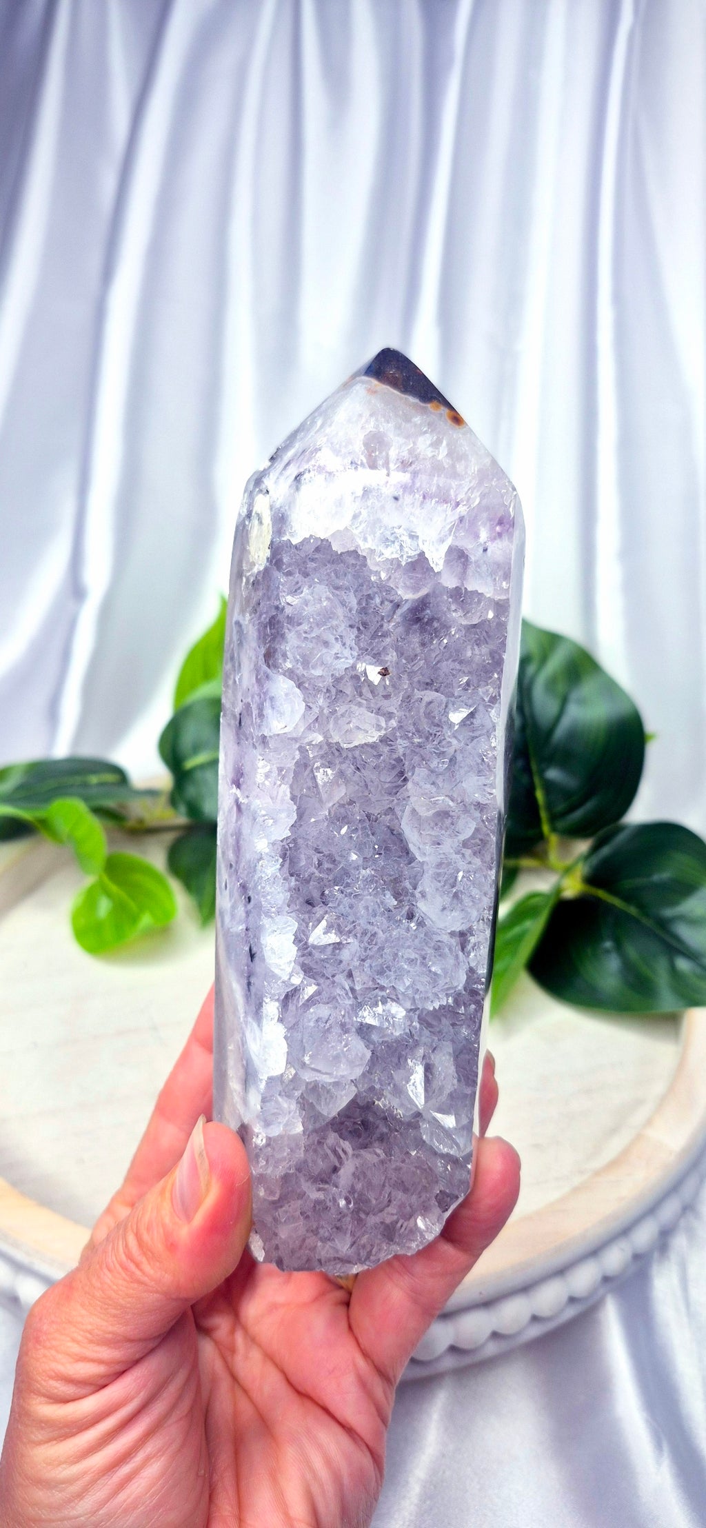 Amethyst x Quartz Druzy Tower
