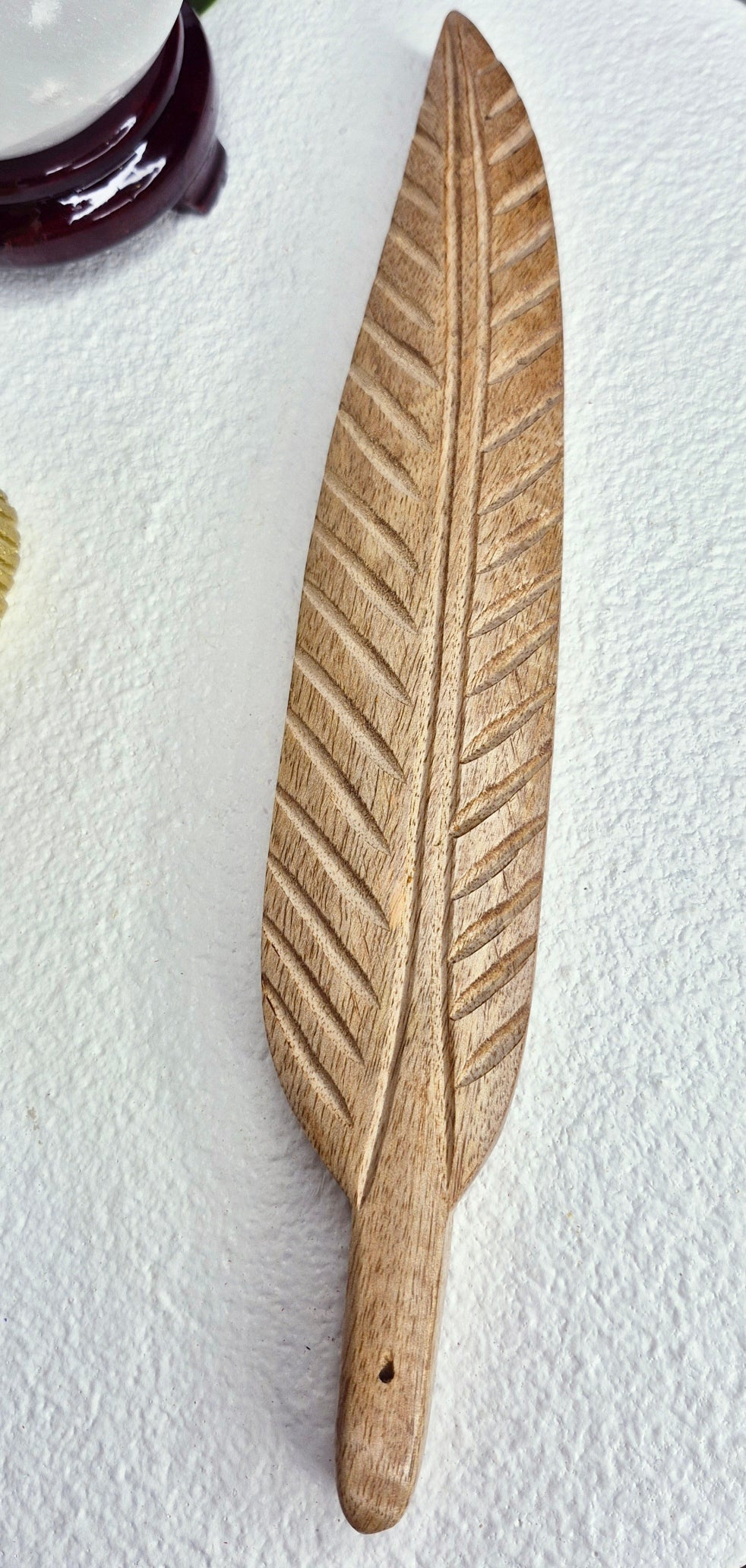 Balinese Wooden Leaf Carving Incense Holder