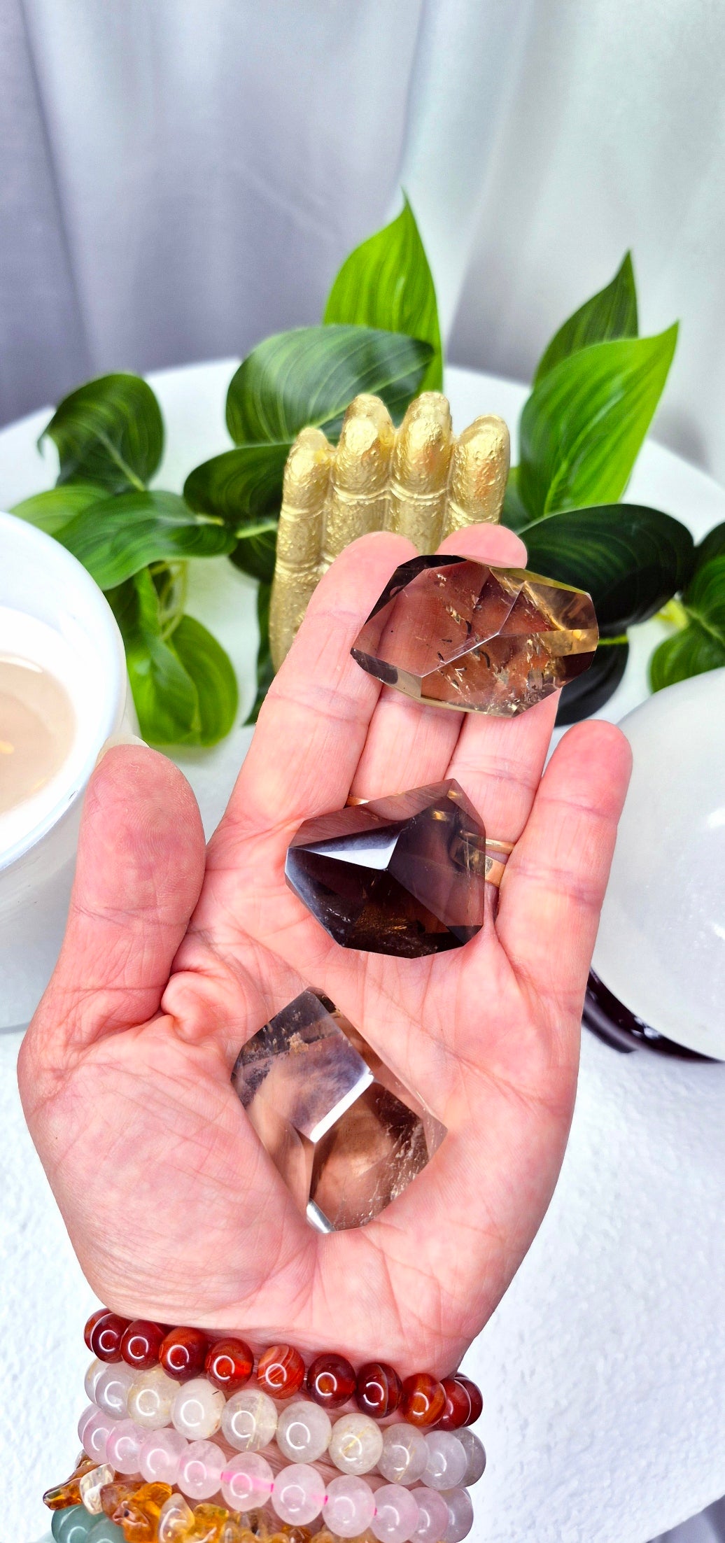 Polished Smoky Quartz Faceted Freeform