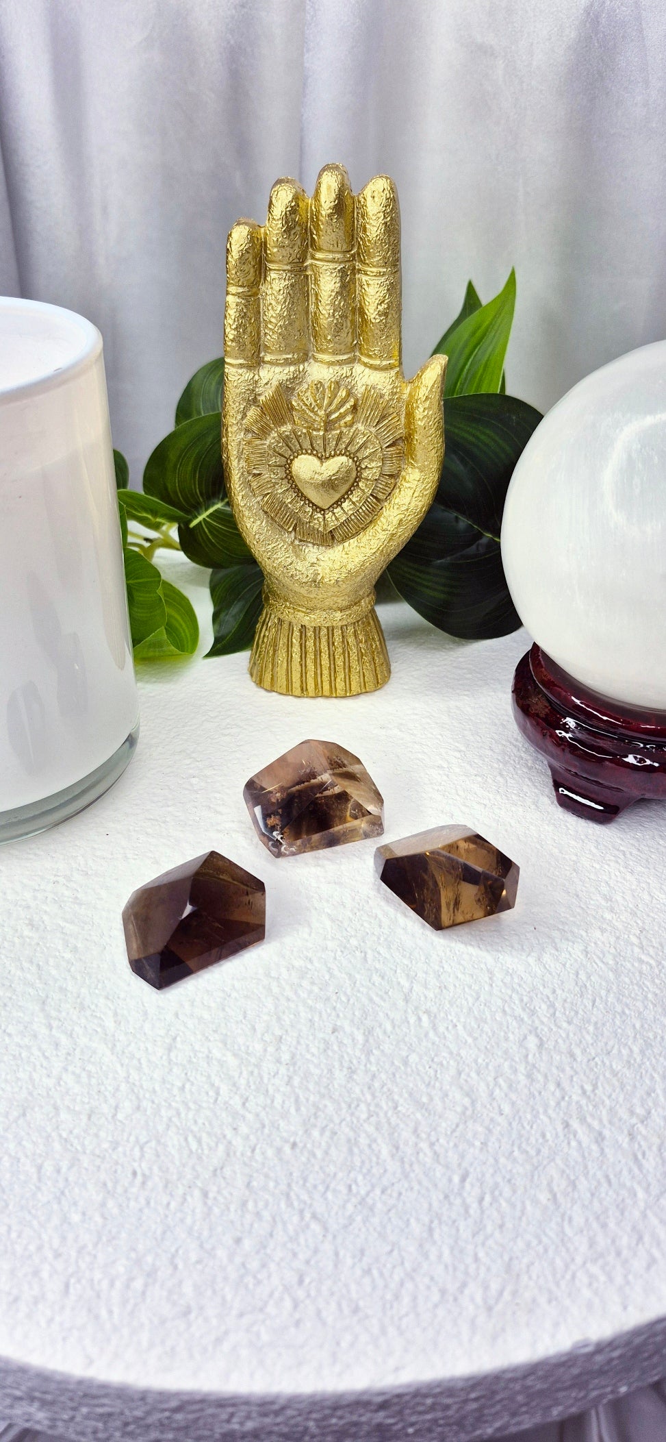 Polished Smoky Quartz Faceted Freeform