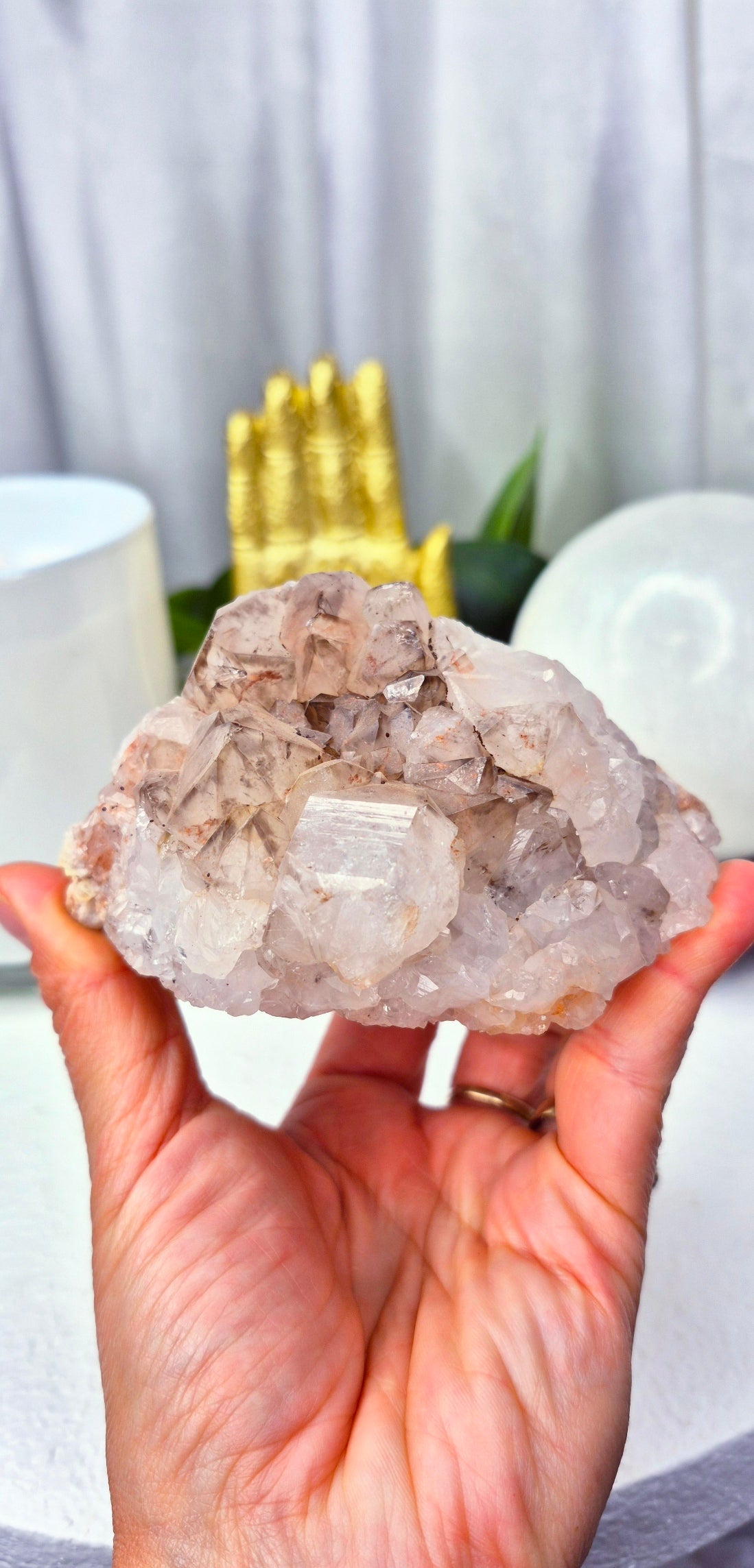 Natural Smoky Quartz Cluster Specimen