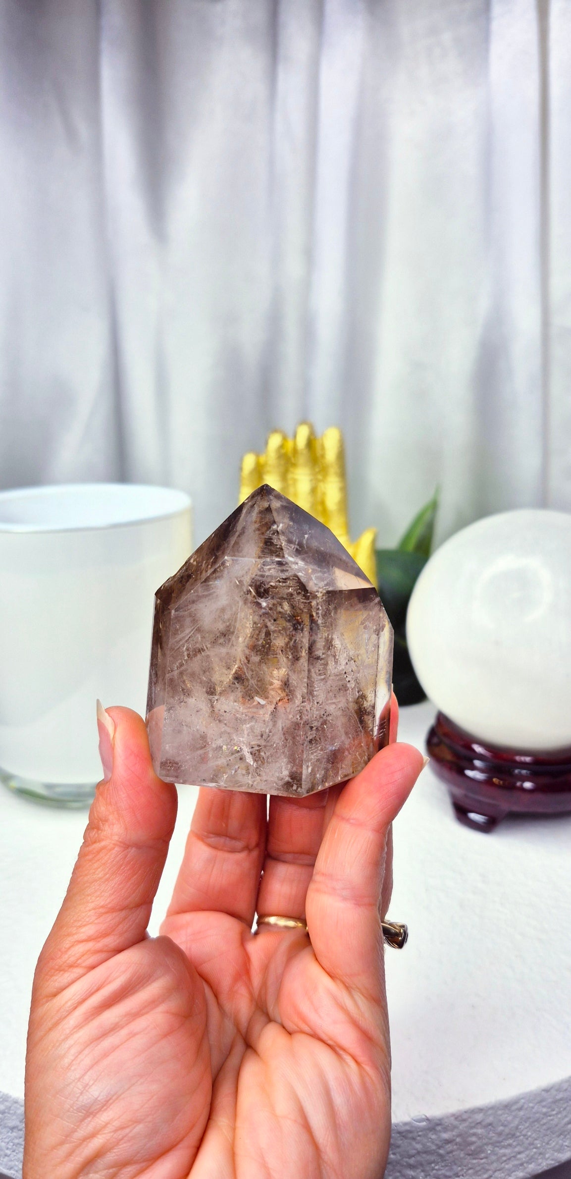 Smoky Included Polished Point Large