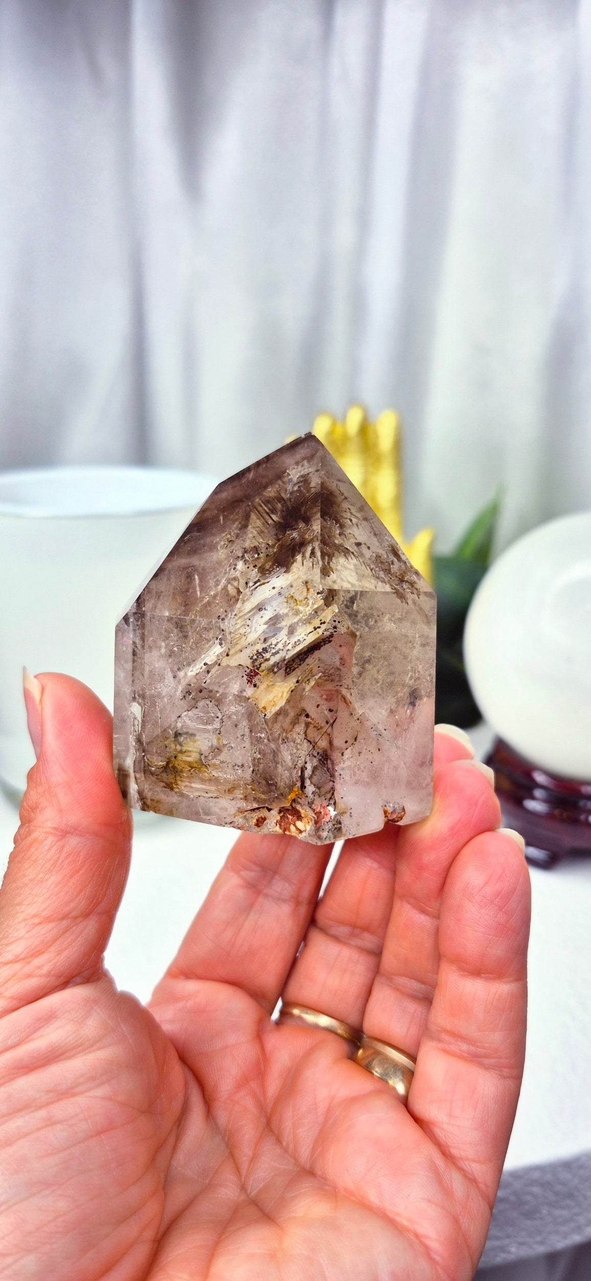 Smoky Included Polished Point Large