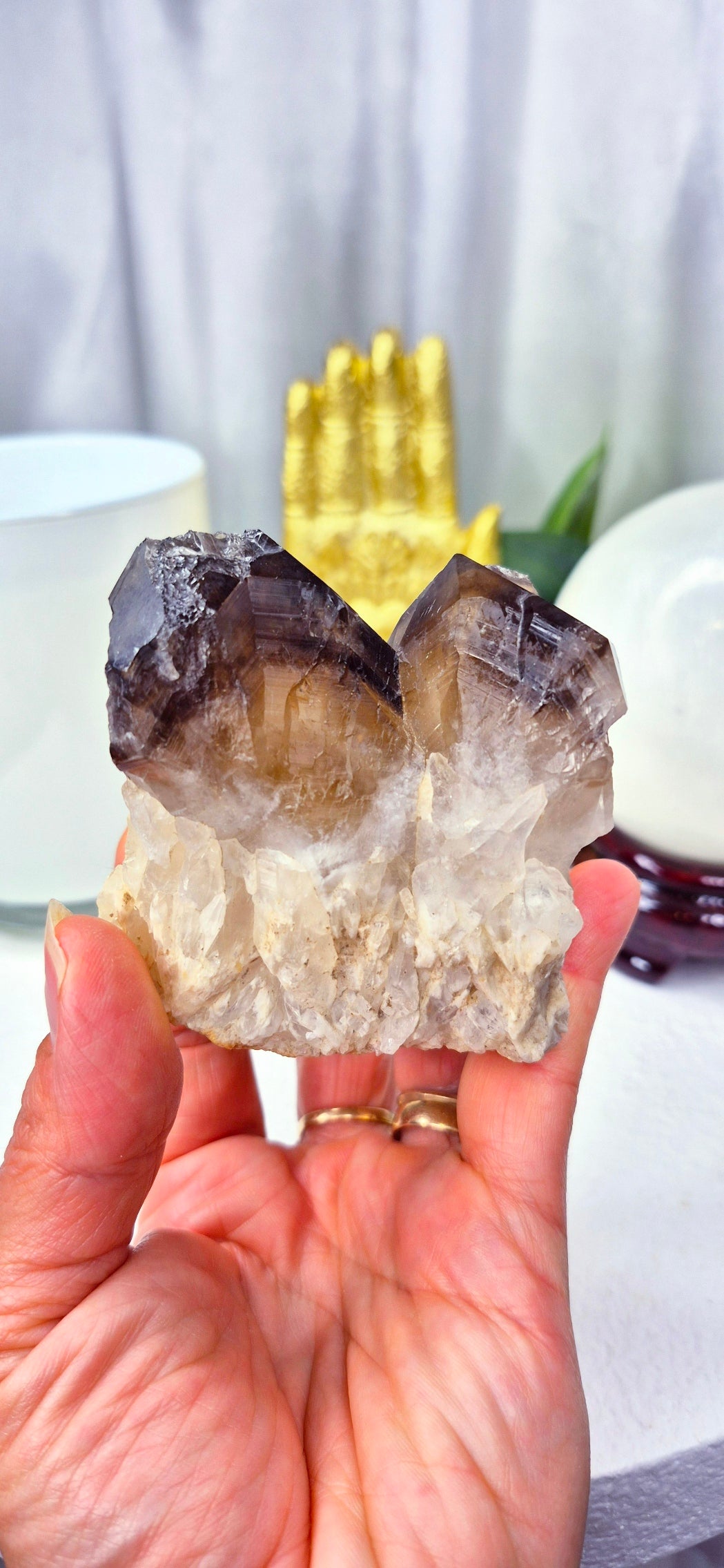 Raw Natural Smoky Quartz Cluster