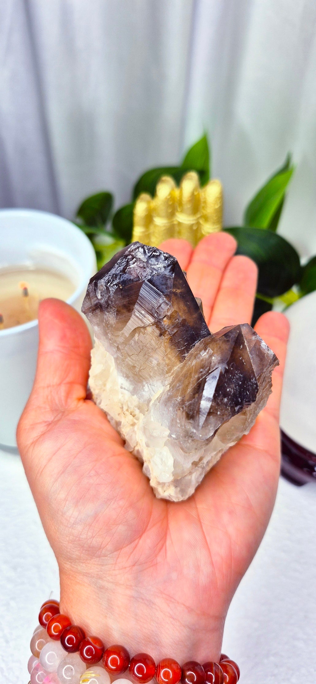Raw Natural Smoky Quartz Cluster