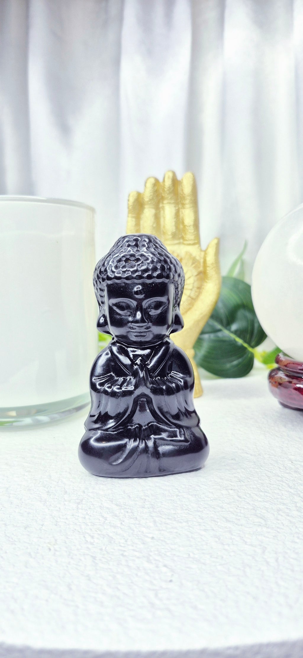 Black Obsidian Buddha Carving