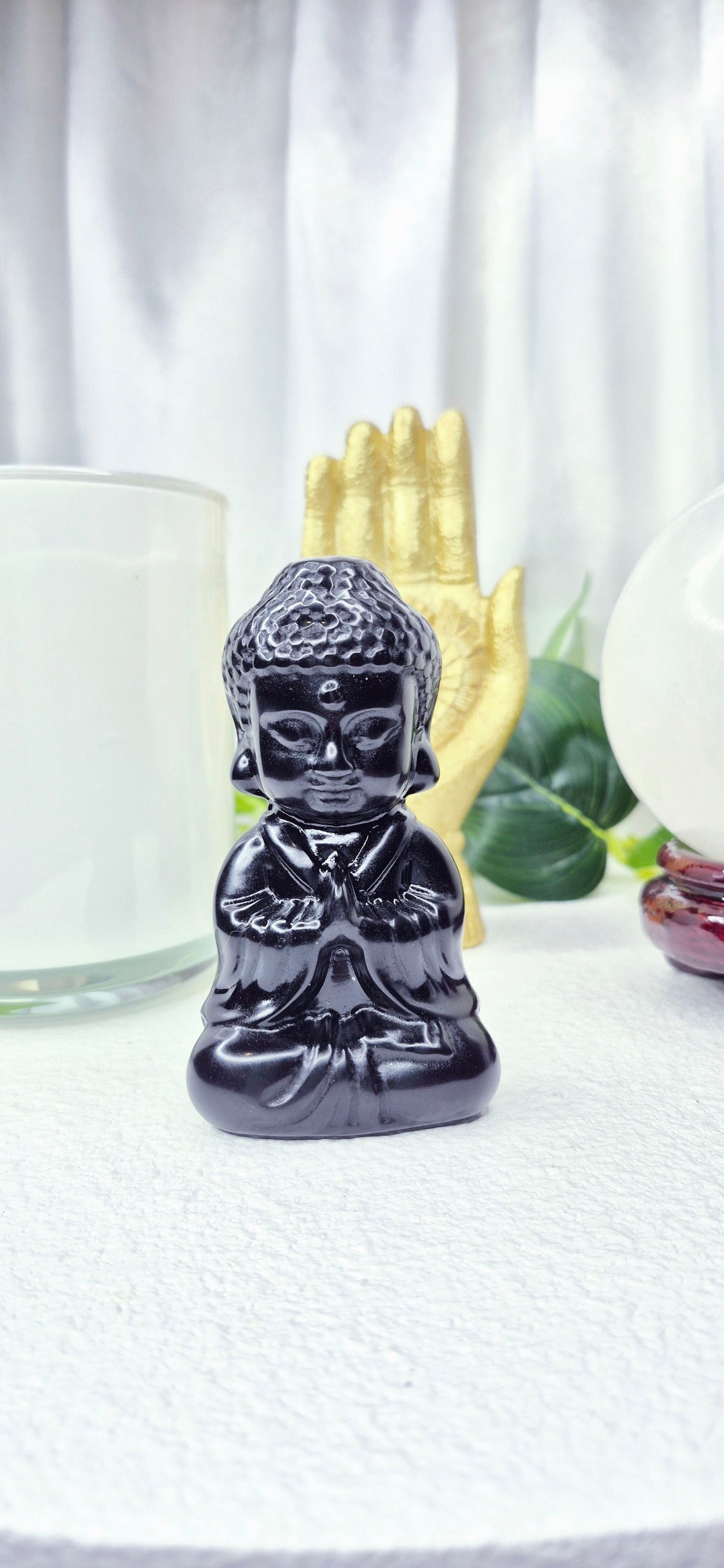 Black Obsidian Buddha Carving