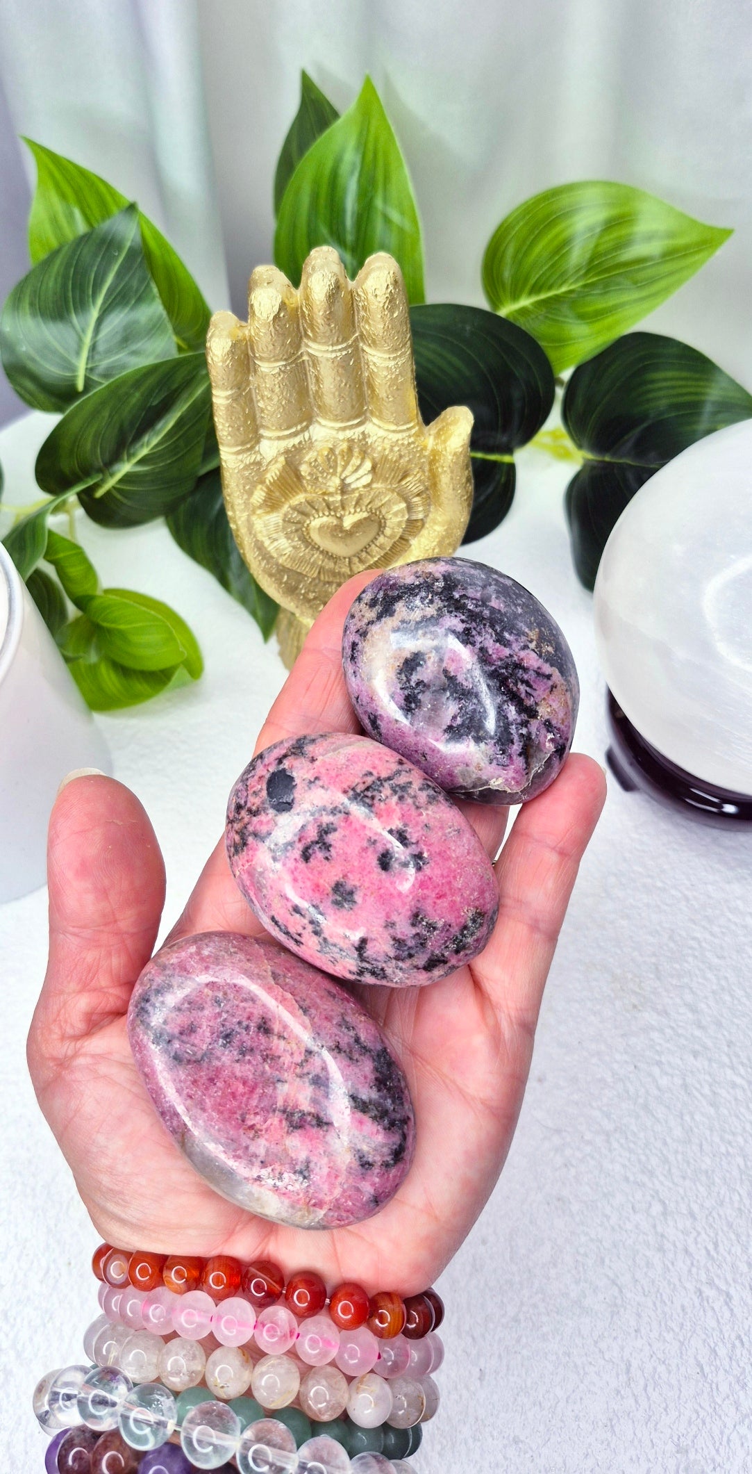 Rhodonite Palm stones Medium