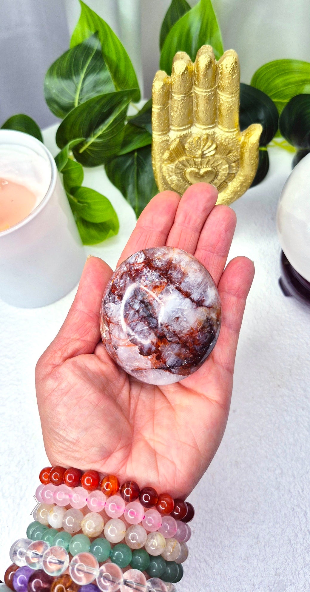 Fire Quartz X Large Palm Stone