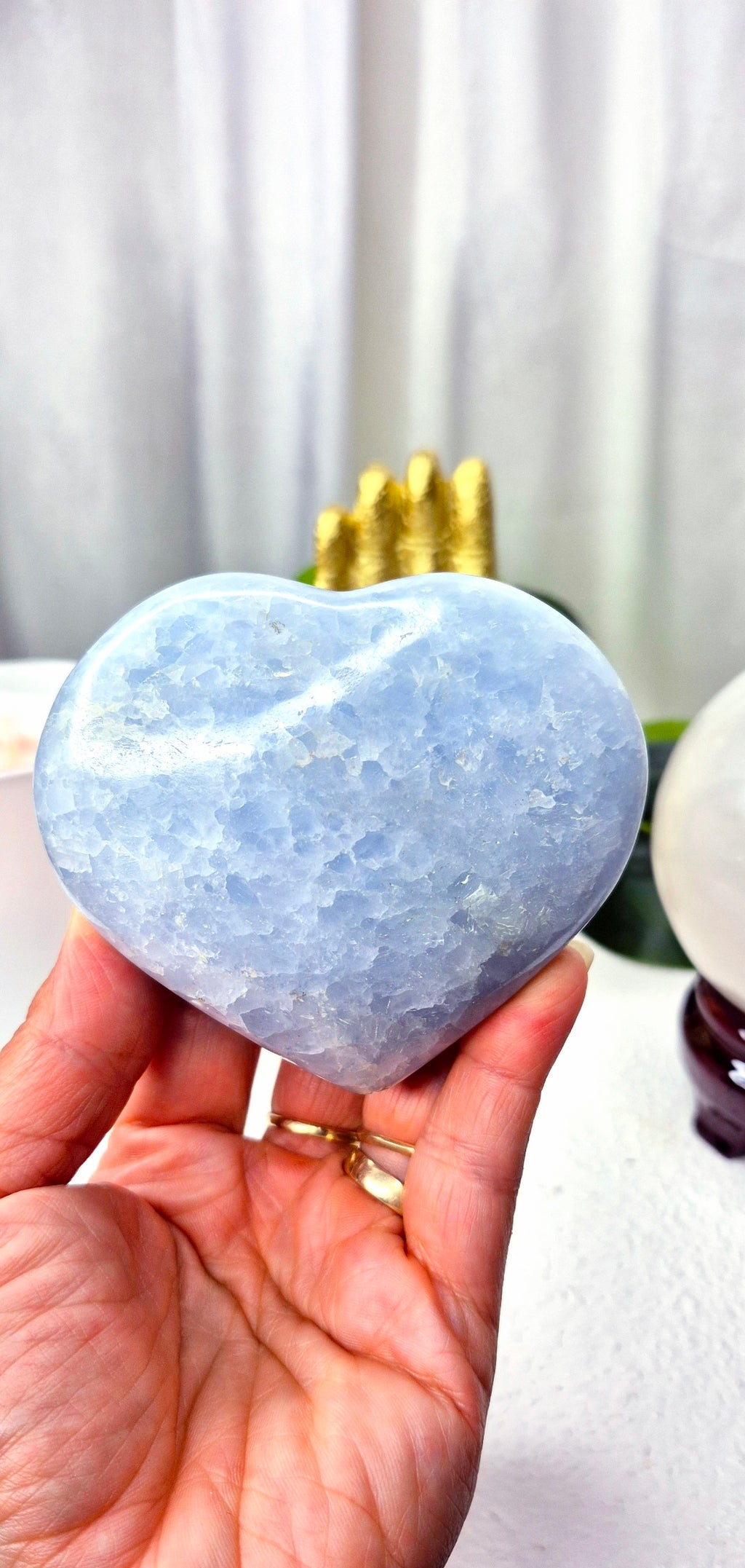 Blue Calcite Heart