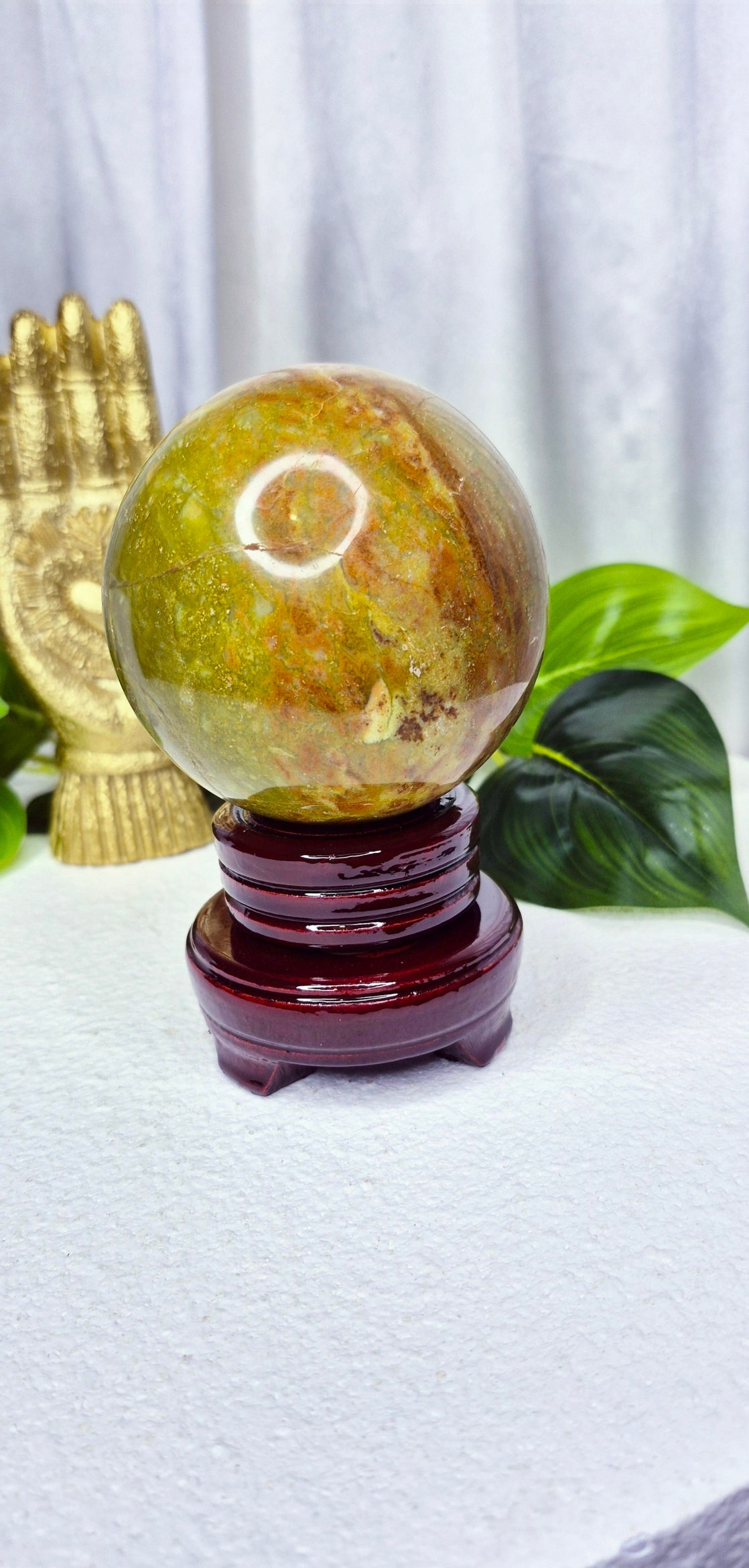 Madagascan Green Opal Sphere