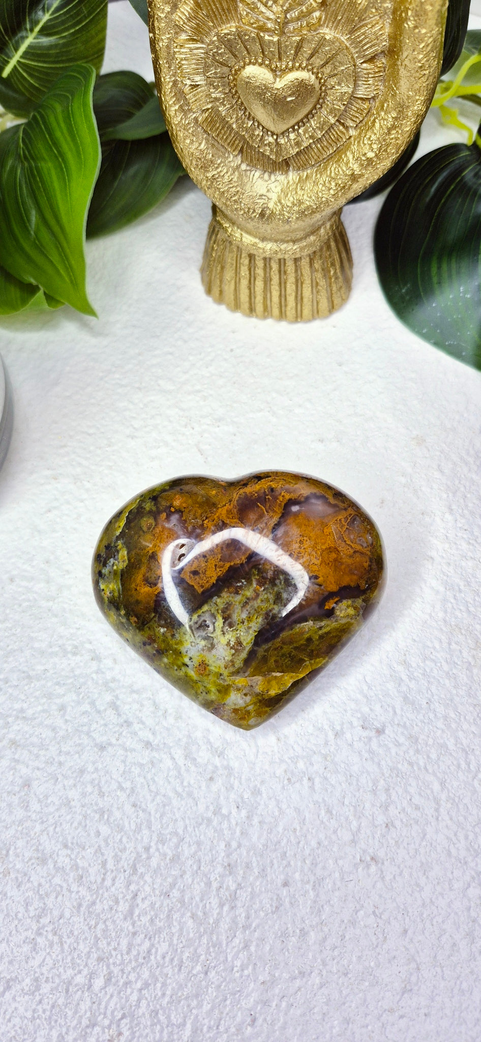 Madagascan Green Opal Heart Carving #B