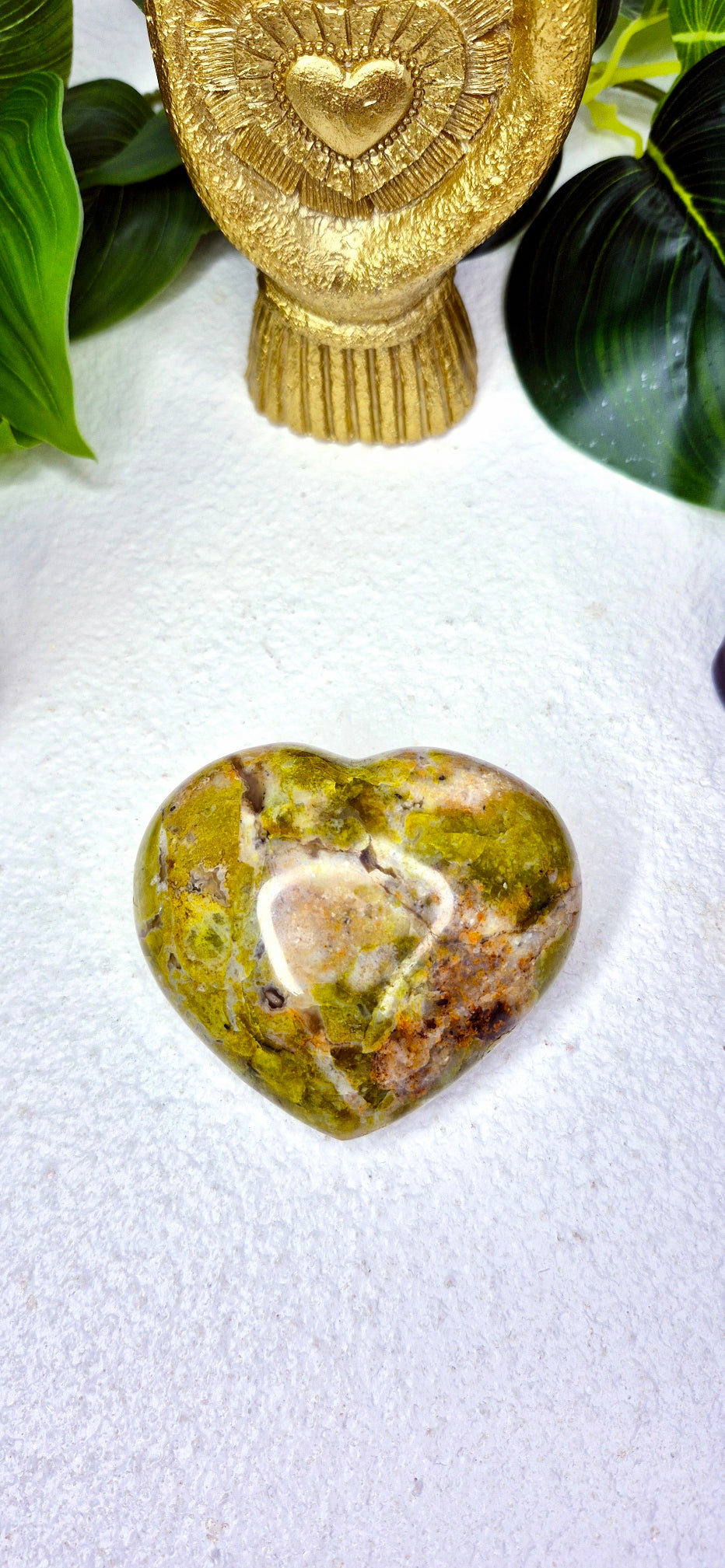 Madagascan Green Opal Heart Carving #C