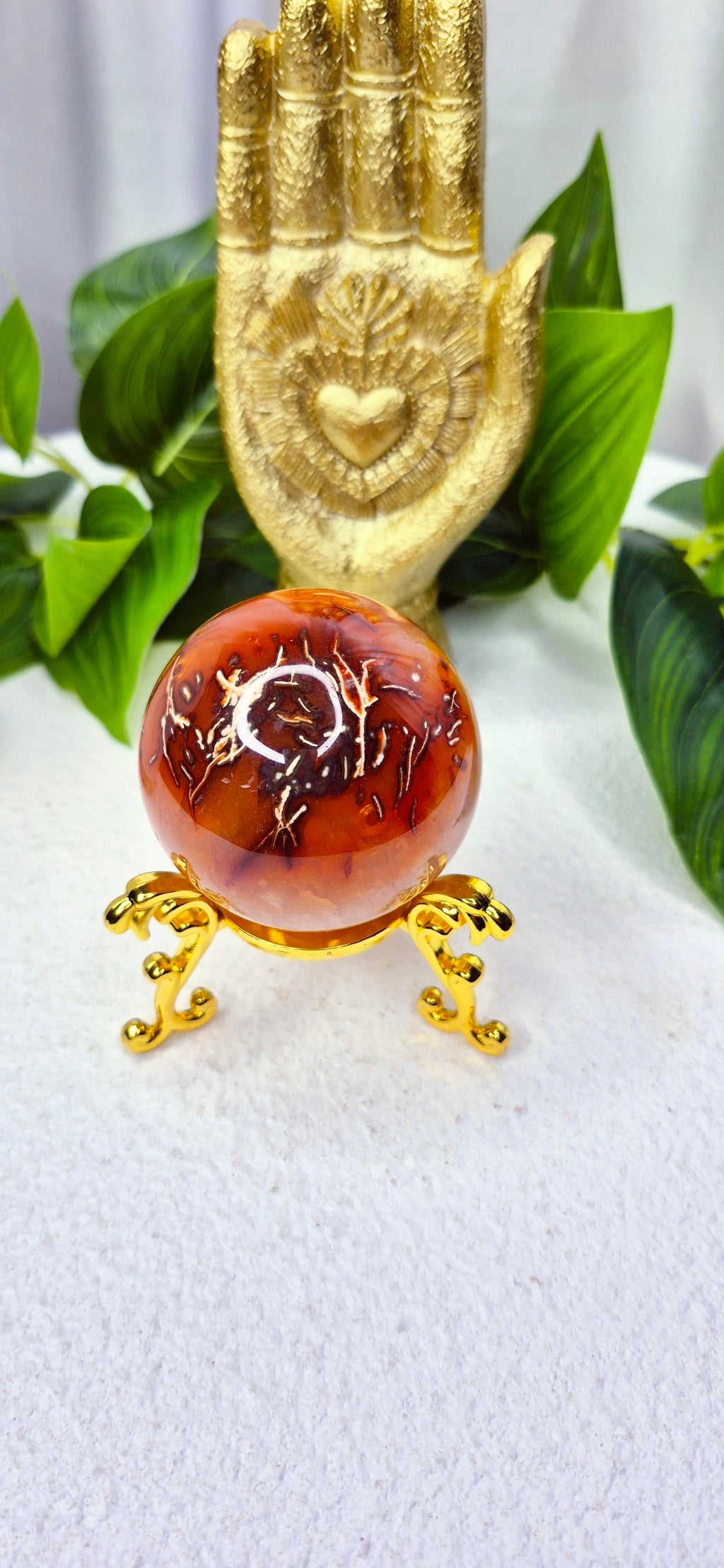 Carnelian Sphere on Stand