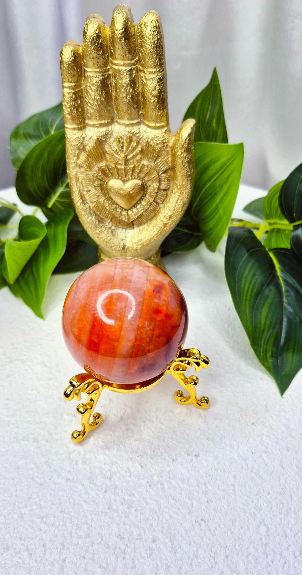 Carnelian Sphere on Stand