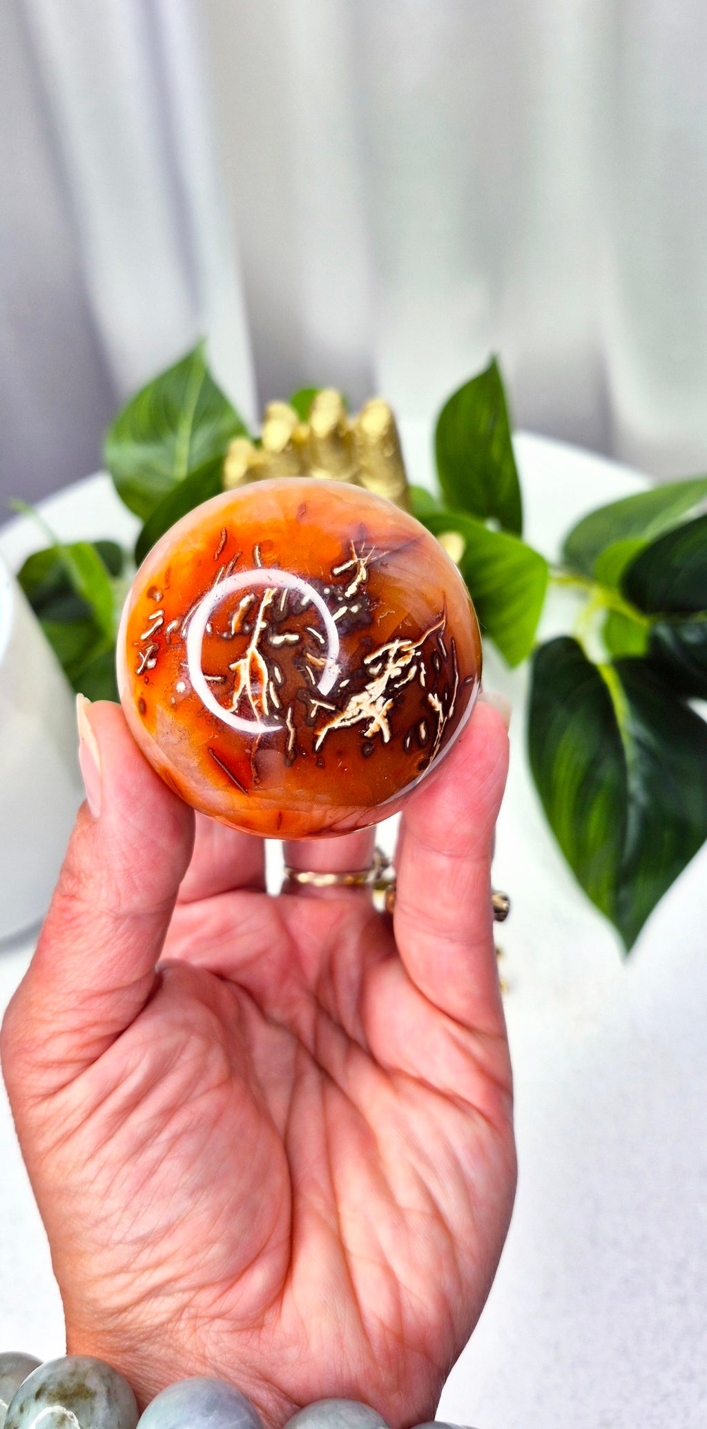 Carnelian Sphere on Stand