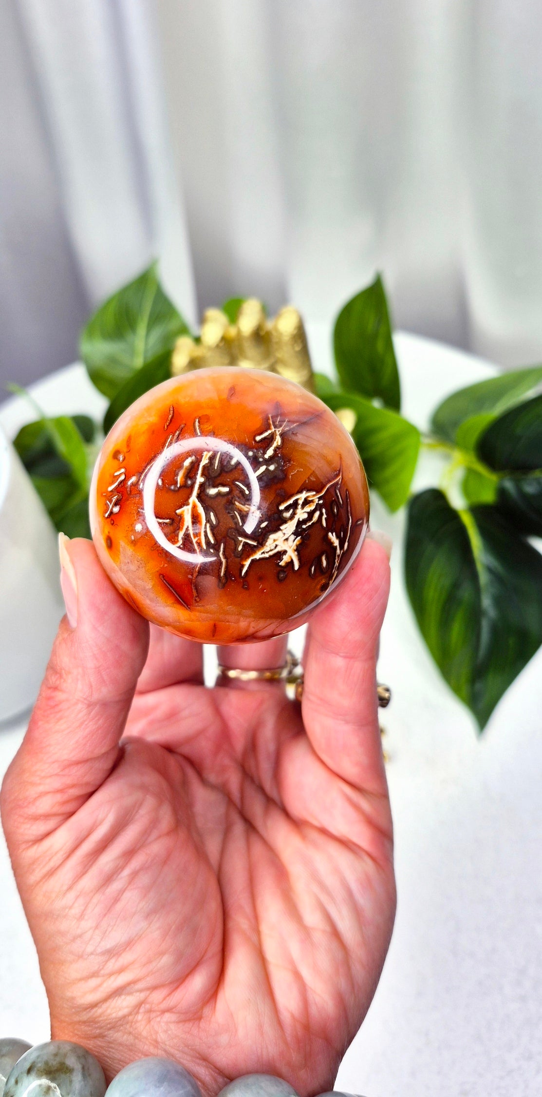 Carnelian Sphere on Stand