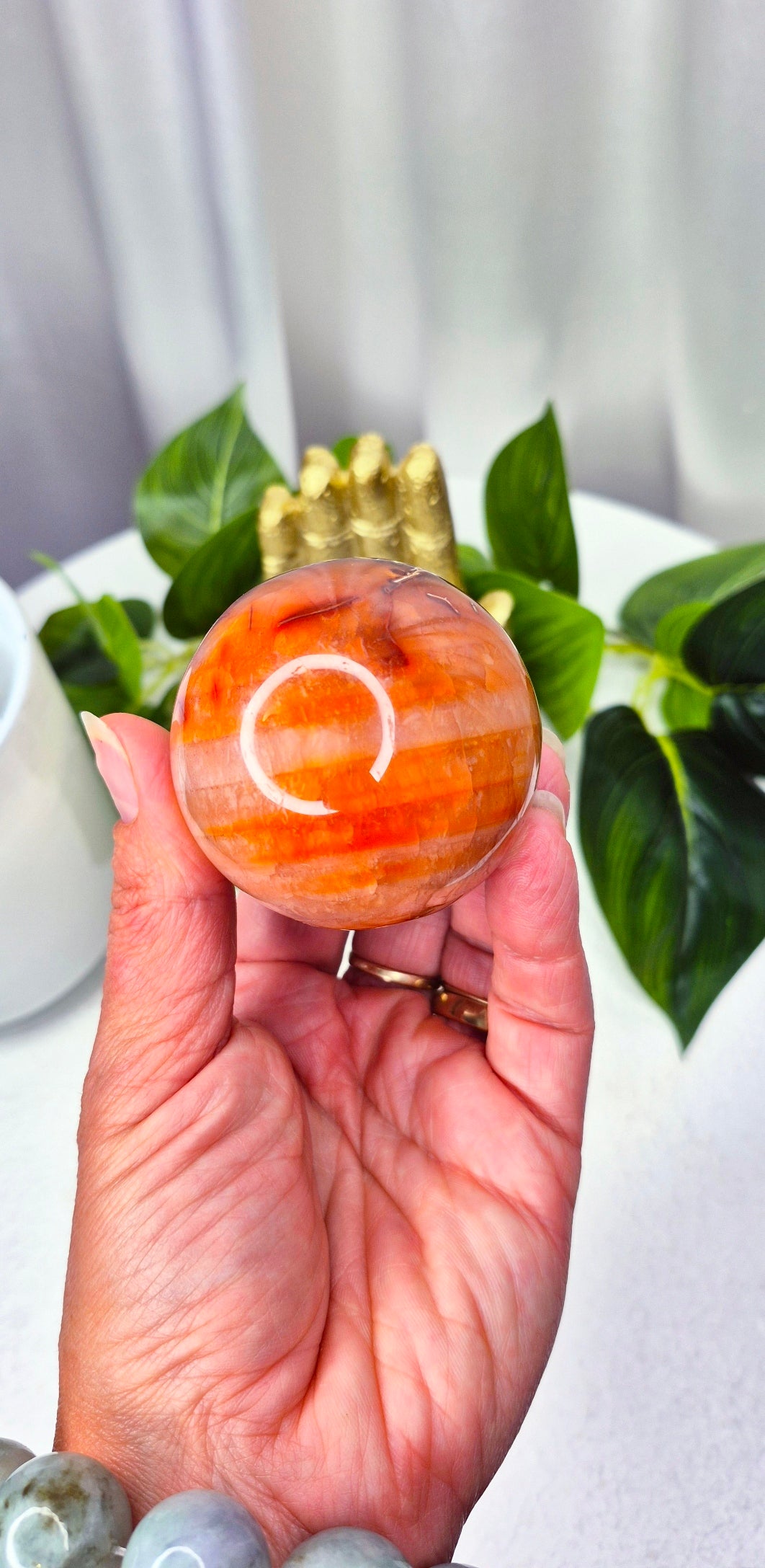 Carnelian Sphere on Stand