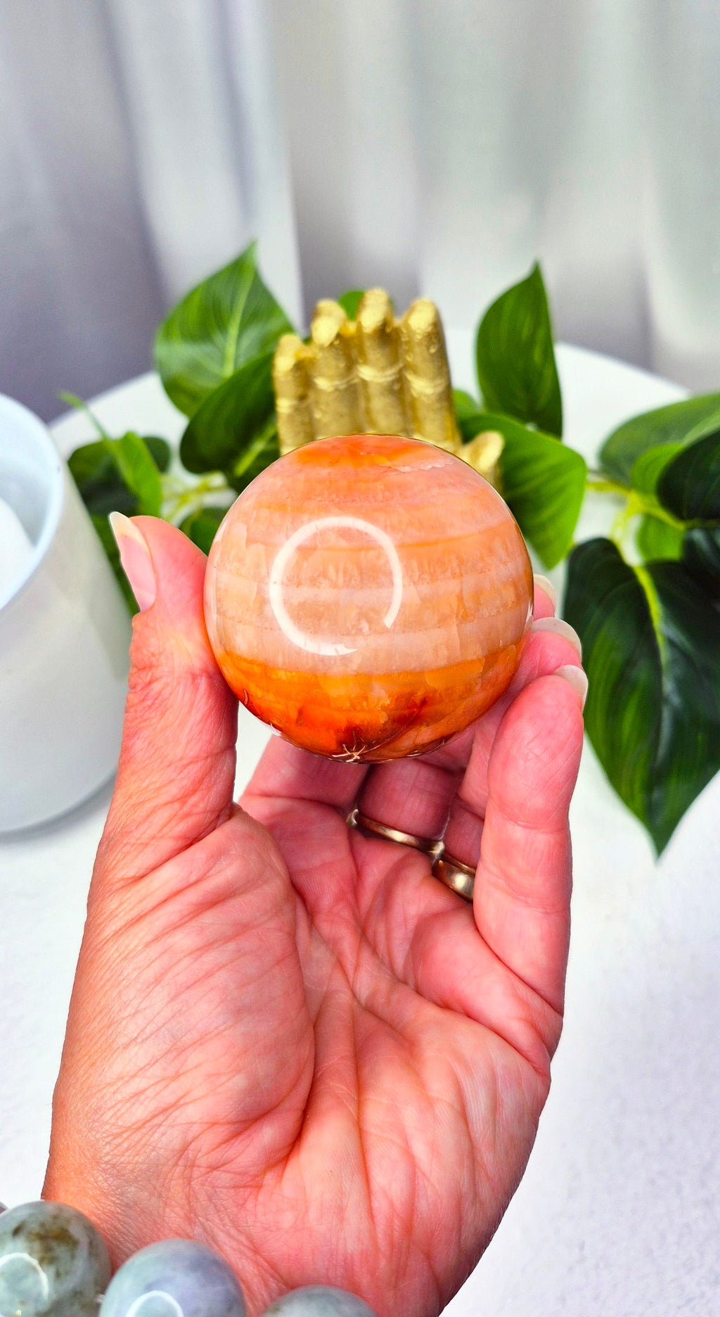 Carnelian Sphere on Stand