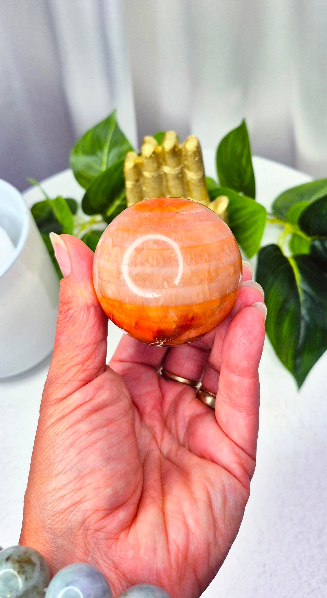 Carnelian Sphere on Stand