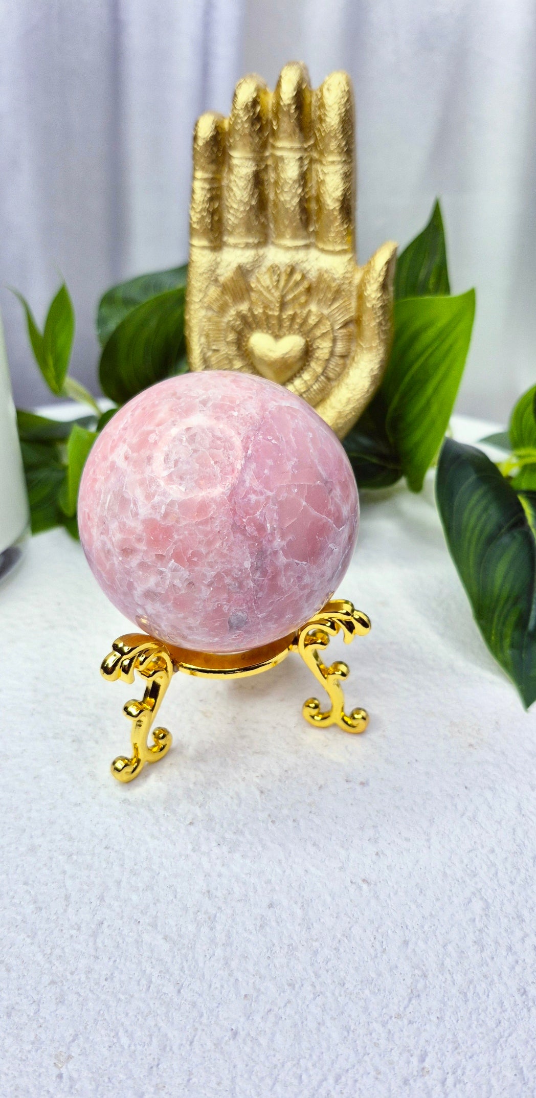 Madagascan Pink Opal Sphere on Stand #B