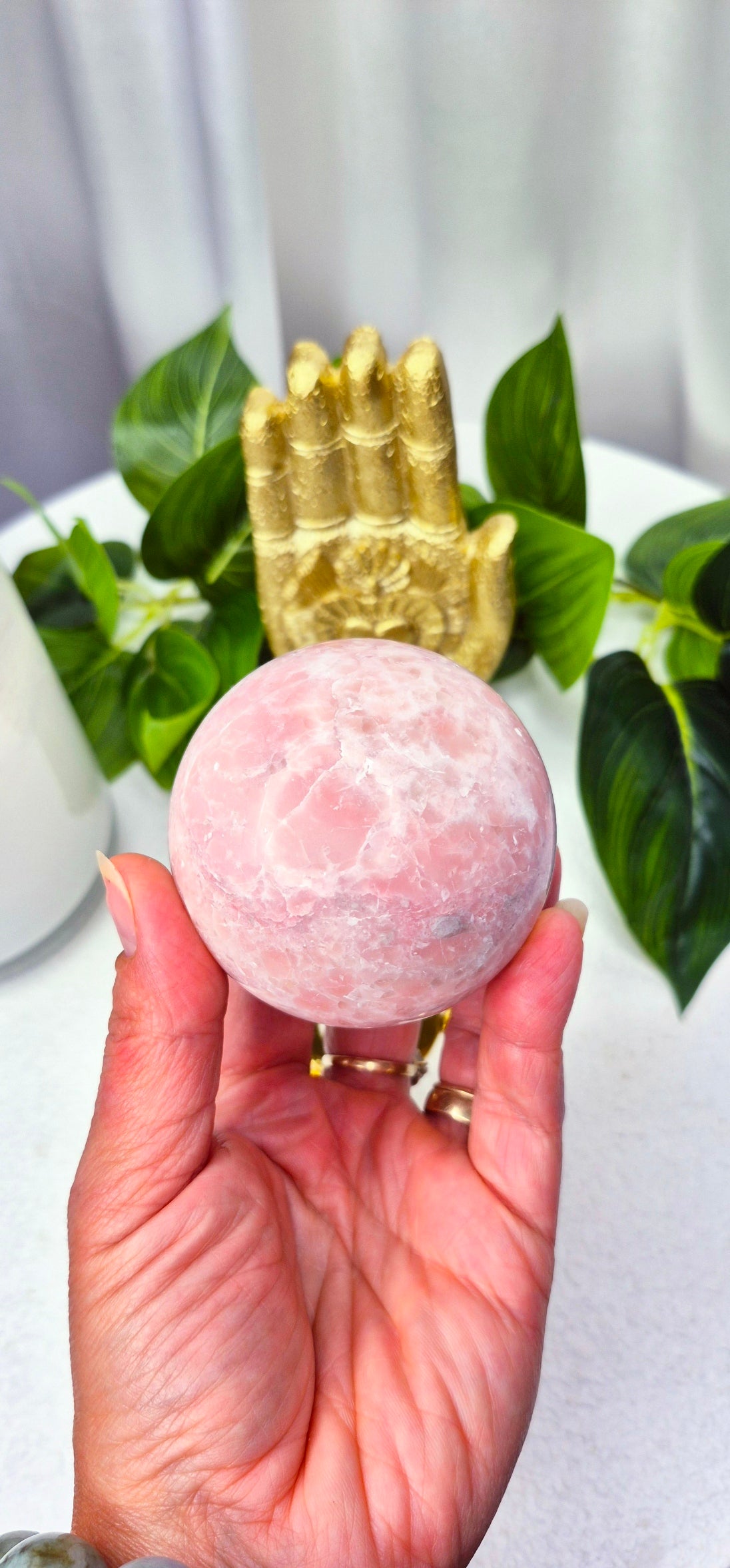 Madagascan Pink Opal Sphere on Stand #B